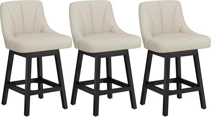 YaFiti Swivel Bar Stools Set of 3, 26 Inch Counter Height Bar Stools by YaFiti