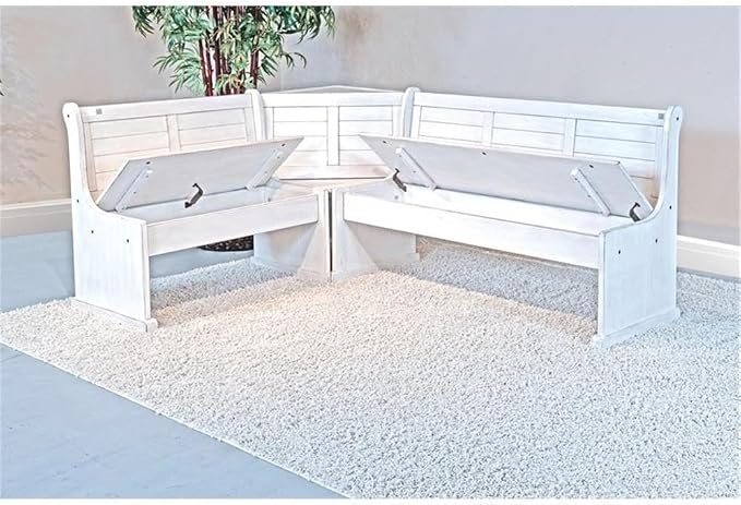 Pemberly Row 75" x 56" Farmhouse Wood Breakfast Nook Set - Image 5