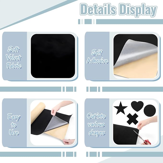 Self Adhesive Felt Fabric, DIY Velvet Fabric Peel and Stick Felt Arts Crafts - Image 3