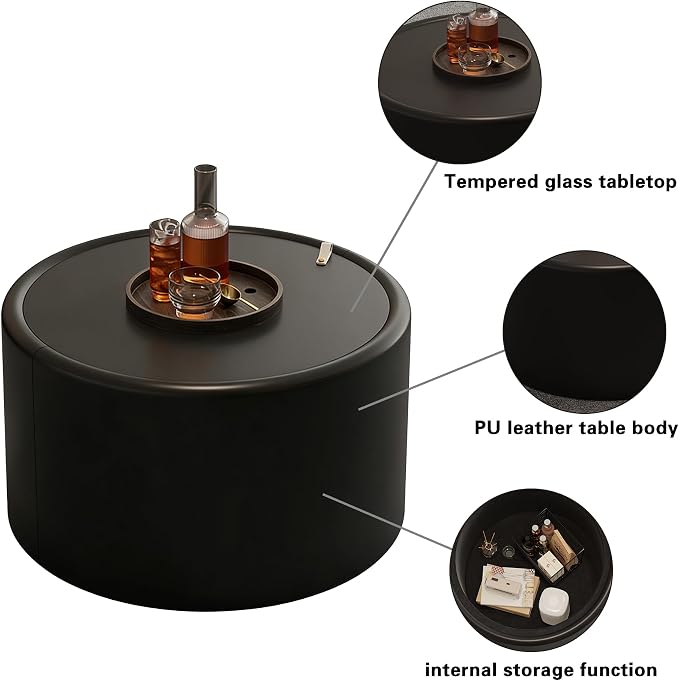 SSLine Set of 2 Black Round Nesting Coffee Tables - Image 7