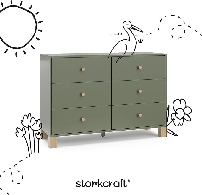 Storkcraft California 6-Drawer Double Dresser - Image 8