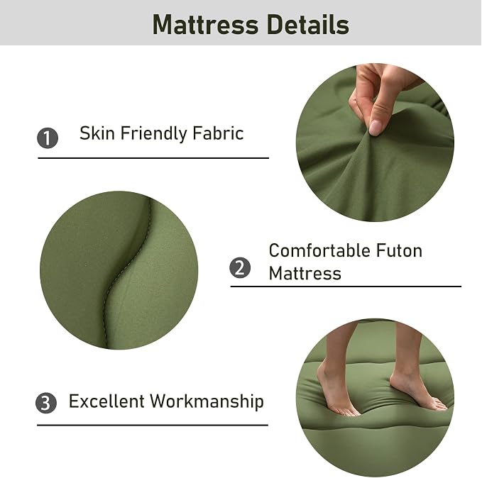 MAXYOYO Cot Japanese Floor Futon Mattress, Single Size Tatami Mat Sleeping Pad - Image 6