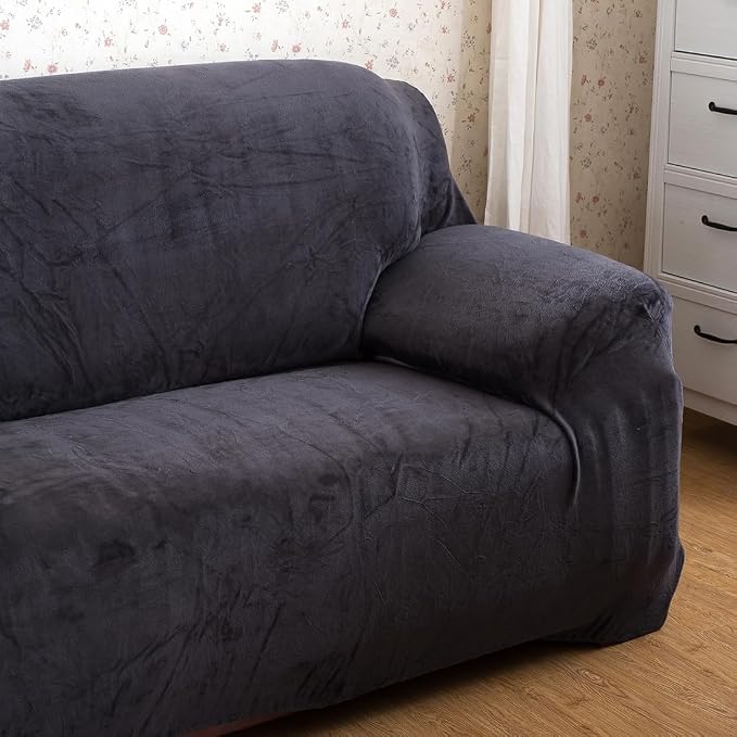 vctops 1-Piece Velvet Plush Stretch Chair Sofa Slipcover Soft Fuzzy Fluffy - Image 5