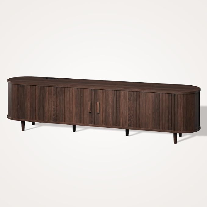 70" Mid Century Modern TV Stand, Wood TV Consoles - Image 9