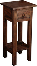Pemberly Row Cottage Narrow Wood Side Table, Raftwood Brown and Antique Iron by PEMBERLYROW