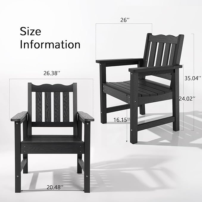 Stoog 3 Piece Patio Bistro Set, All-Weather Garden Chairs Set of 2 - Image 3