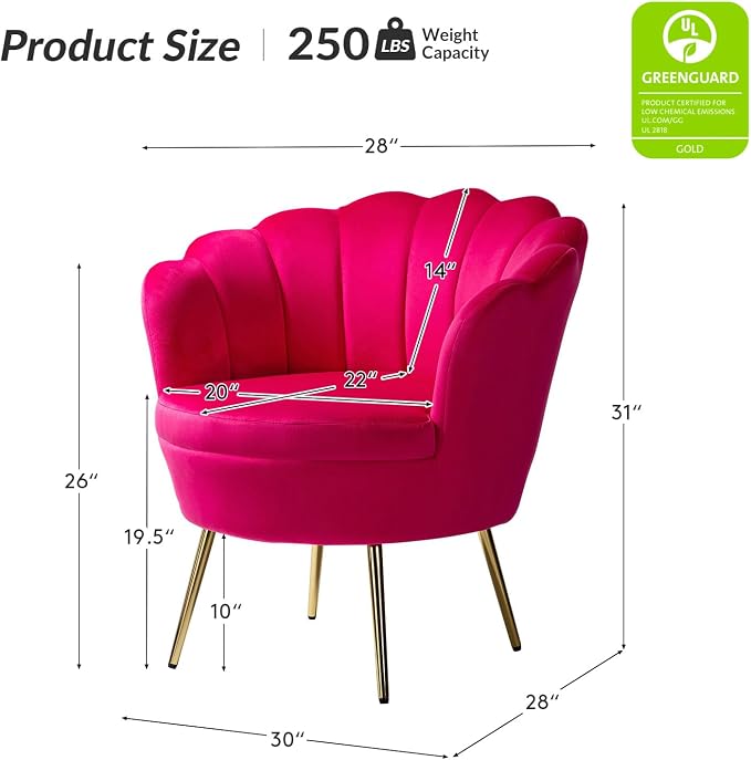 HULALA HOME Modern Velvet Accent Chair - Image 2