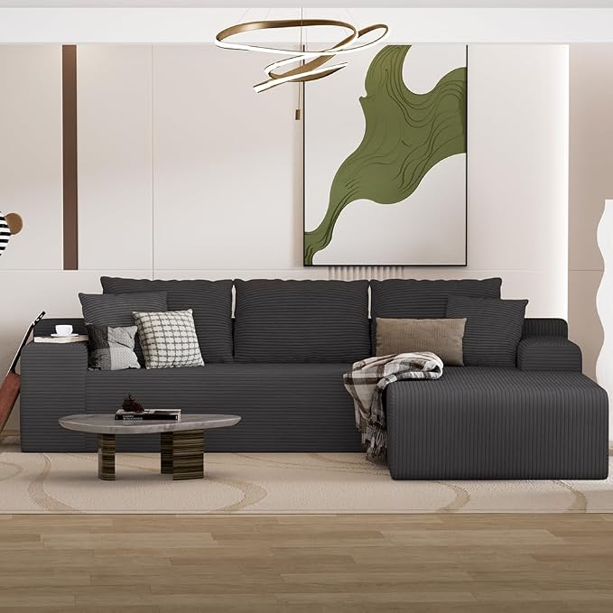 96" L Shaped Modular Sectional Sofa, Boneless Cloud Couch - Image 7