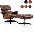 Top Grain Leather, Mid Century Chaise Lounge Chair and Ottoman, Reading Chair by MakeHomeBetter