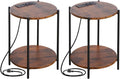 Gawicpy 2 Tier Round Side Table, Folding End Tables Coffee Table Simplistic by Gawicpy