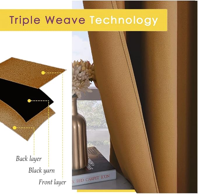 NICETOWN Sleek Blackout Curtains 45 inches Length - Image 4