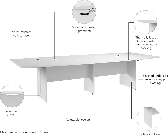 Bush Business Furniture 120-inch Office Conference Table - Image 7