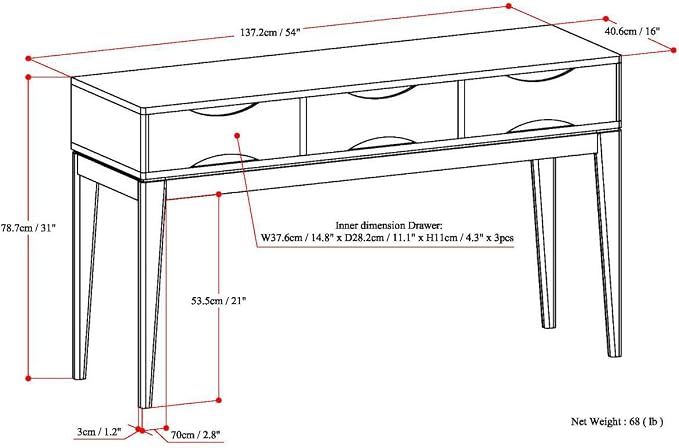 SIMPLIHOME Harper SOLID HARDWOOD 54 Inch Wide Mid Century Modern Console Sofa - Image 3