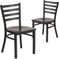 Flash Furniture 2 Pack HERCULES Series Black Ladder Back Metal Restaurant Chair by FlashFurniture