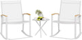 Shintenchi 3 Piece Outdoor Rocking Bistro Set, Textilene Fabric Small Patio by Shintenchi%7CFurnitureMadeforRealLife