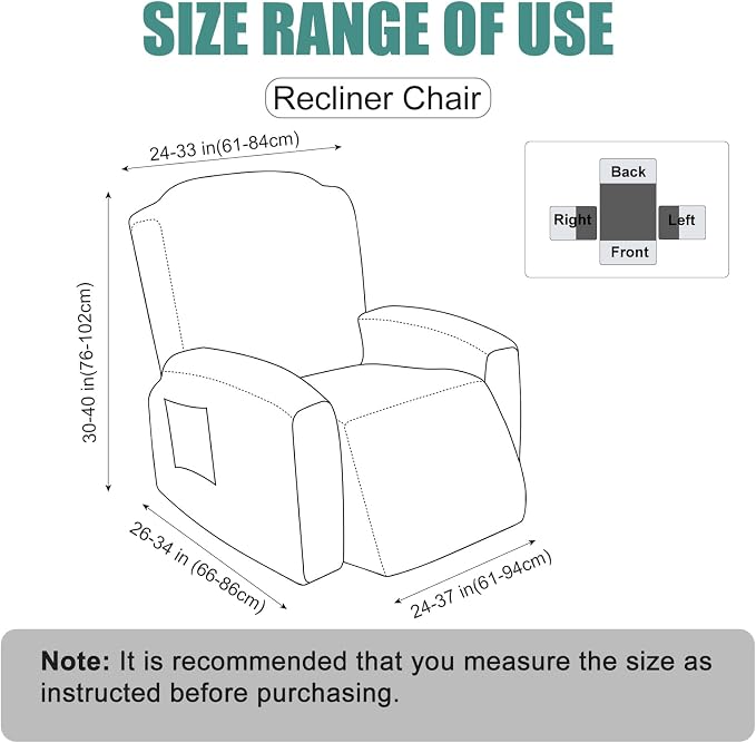 Genina Recliner Chair Cover, Stretch Reclining Chair Covers, Recliner Sofa - Image 6