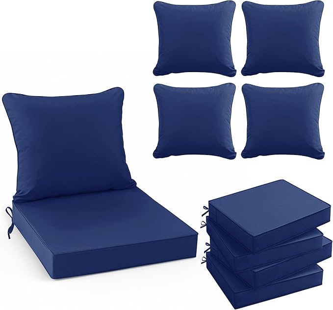 Summsun Outdoor Cushions for Patio Furniture 24 x 24 Inch, Double-Sided by SUMMSUN