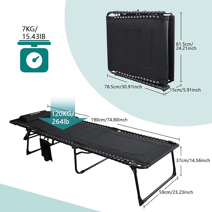 Outdoor Folding Lounge Chair Padded - Image 3