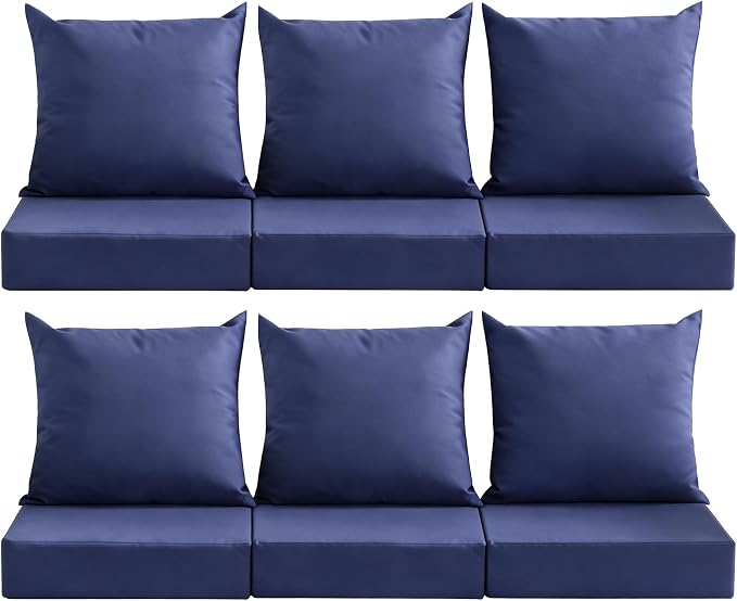 Outdoor Deep Seat Cushion Set, 24x24 Inch Water-Resistant & Fade-Resistant by MuaMelop