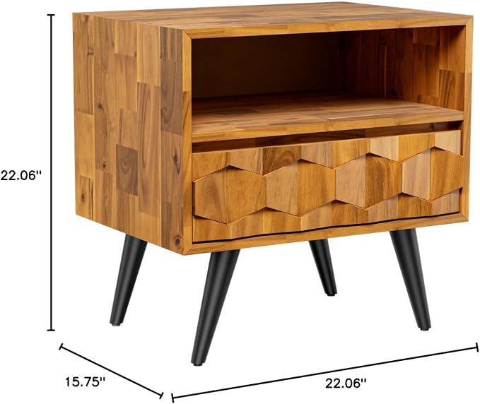 Bme Georgina Solid Wood Nightstand - Image 2