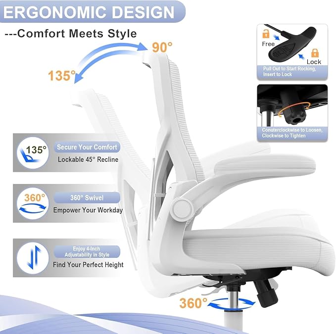 Office Chair for Long Hours & Lower Back Pain Relief – 4" Thick Molded Foam - Image 5