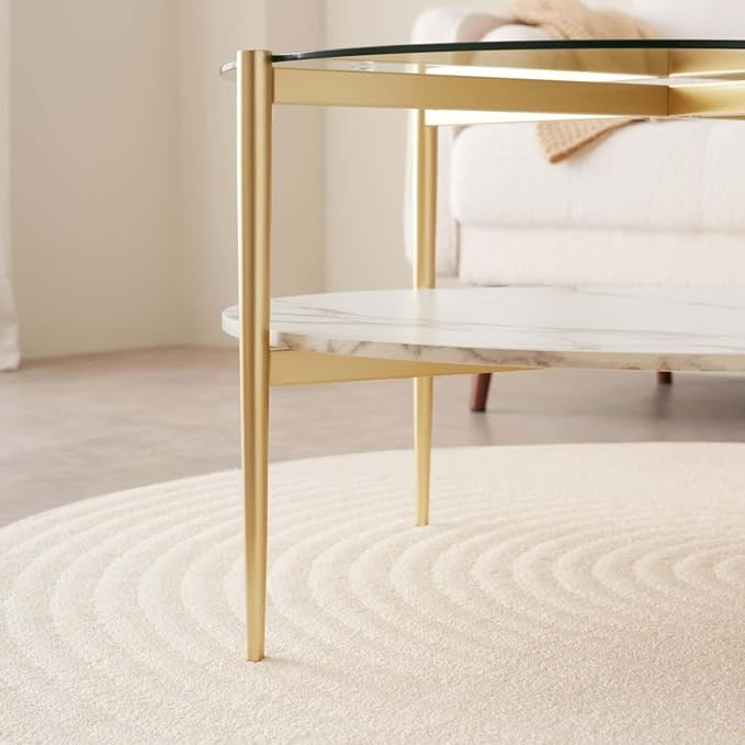 LumFurn Round Coffee Table for Living Room, Mid-Century Modern Design, D30 x H17 - Image 7