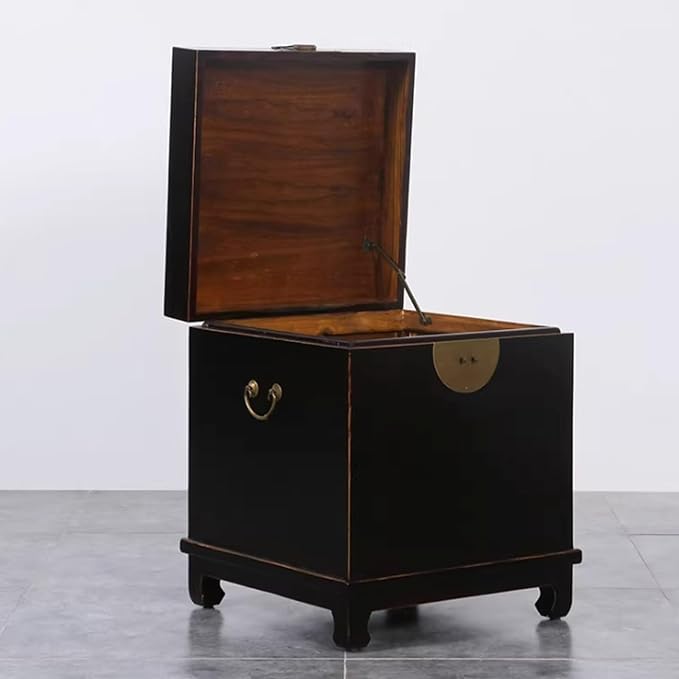 Chinese Inspired Cabinets Distressed Petite Elmwood Chinese Ming Cabinet - Image 4