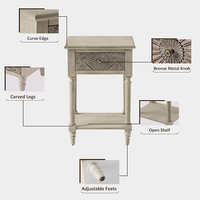 HOMPUS Fully Assembled Farmhouse Nightstand - Image 6