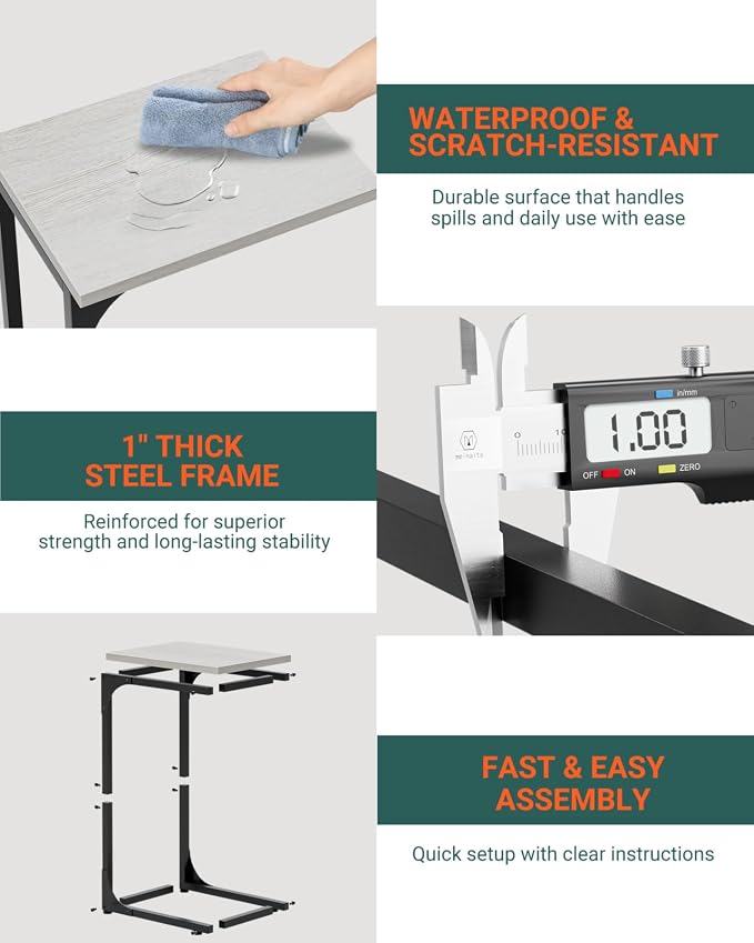 C-Shaped Side Table for Couch - Image 3