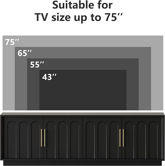 FORTUNETEC TV Stand for 75 Inch TV, Minimalist Media Console - Image 5