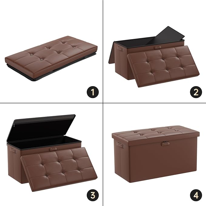 ENGPOW Storage Ottoman Bench, Fireproof Folding Bench - Image 8