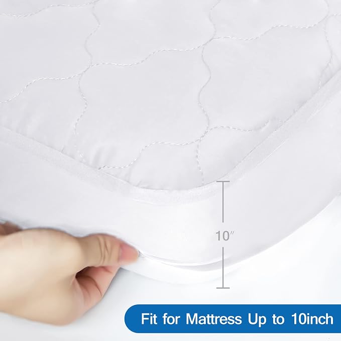 Cot Mattress Pad Protector Waterproof, Quilted Daybed Mattress Cover 33" X 75" - Image 5