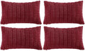 Fancy Homi 4 Packs Burgundy Decorative Throw Pillow Covers 12x20 Inch by Fancy+Homi