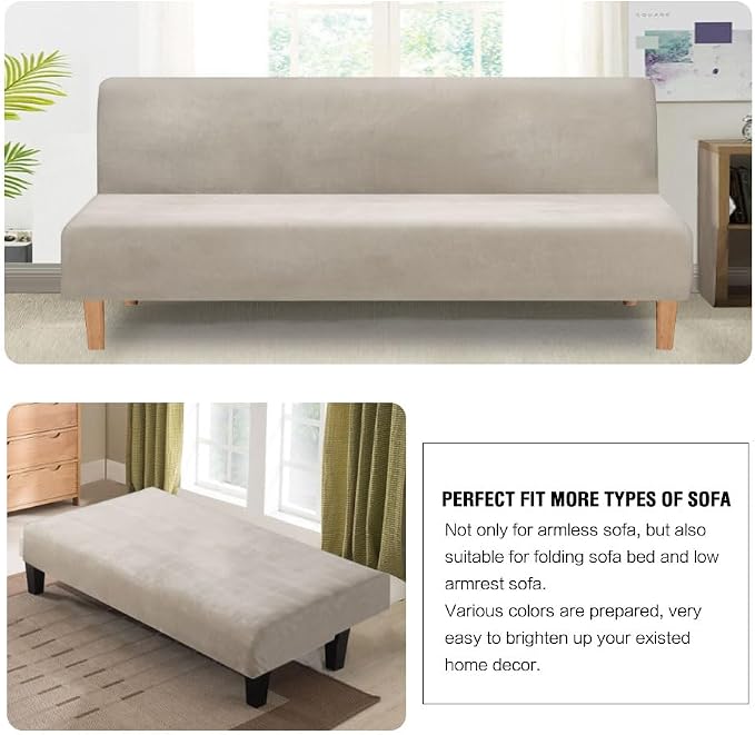 H.VERSAILTEX Real Velvet Futon Cover Armless Sofa Covers Sofa Bed Covers - Image 5