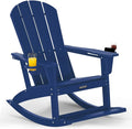 Outdoor Oversized Adirondack Rocking Chairs, All Weather HDPE Patio Rocking by ABCPATIO