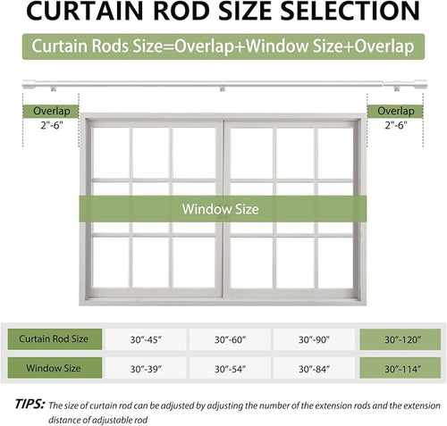 5/8” Diameter Curtain Rods 30-120 Inch, - Image 2