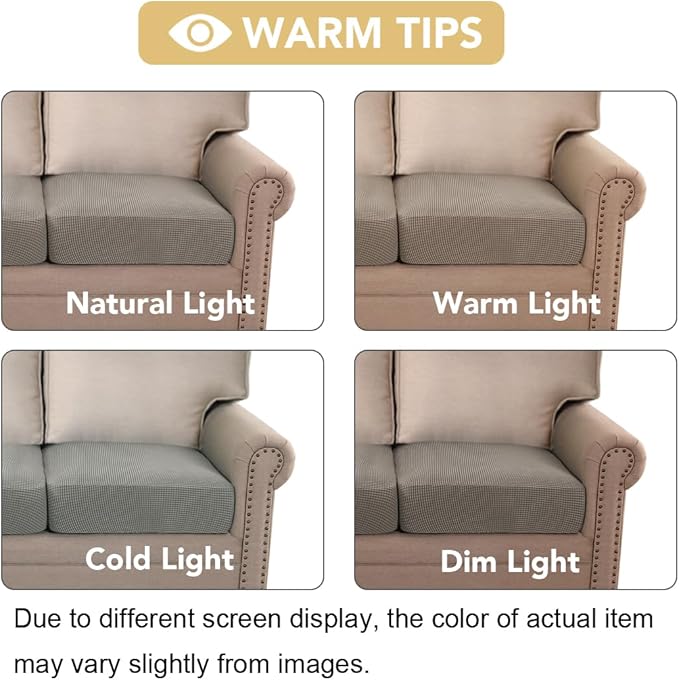 H.VERSAILTEX Super Stretch Individual Seat Cushion Covers Sofa Covers Couch - Image 7