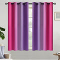 Yakamok Pink and Purple Blackout Curtains, Ombre Full Room Darkening Window by Yakamok