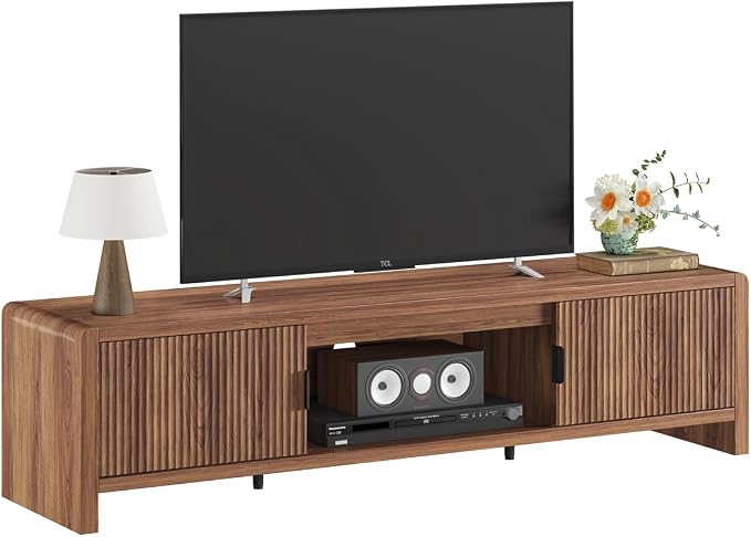 FATORRI TV Stand for 75/65/55 Inch TVs, Farmhouse Entertainment Center by FATORRI