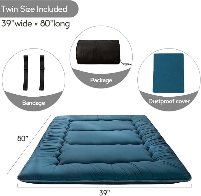 MAXYOYO Japanese Floor Mattress Futon Mattress, Thicken Sleeping Pad Foldable - Image 2