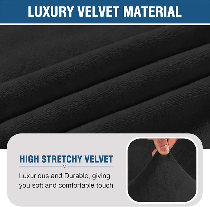 H.VERSAILTEX Armless Accent Chair Covers Thick Velvet Armless Chair Slipcovers - Image 5