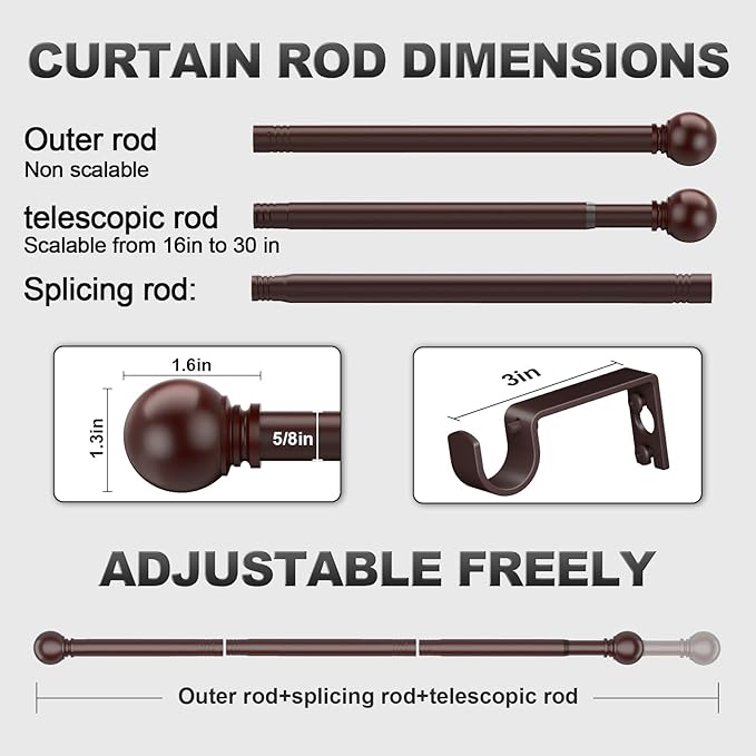 Bronze Curtain Rods for Windows - Image 4