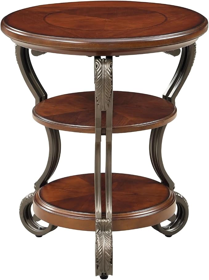 Dawn Traditional Style Brown Cherry Side Table - Image 6
