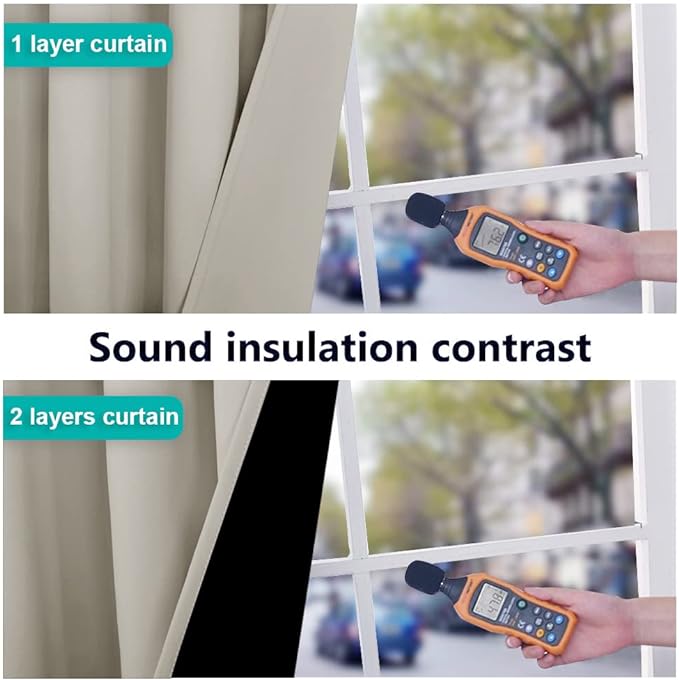 NICETOWN Natural Blackout Curtains 90 inches Long, Full Light Blocking Drapes - Image 4