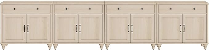 WAMPAT Buffet Cabinet with 8 Doors and 4 Drawers, Large Coffee Bar Table Wood - Image 7