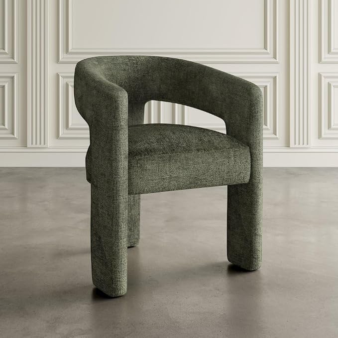 Jofran Gwen Jacquard Upholstered Accent Chair, Modern Luxury Plush Sculptural - Image 8