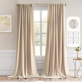 MIULEE Back Tab Beige Curtains 102 Inch Long 2 Panels Set by MIULEE