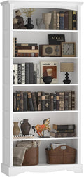 TVU 6-Tier Wooden Bookshelf, 76 Inch Tall Bookshelf by TVU