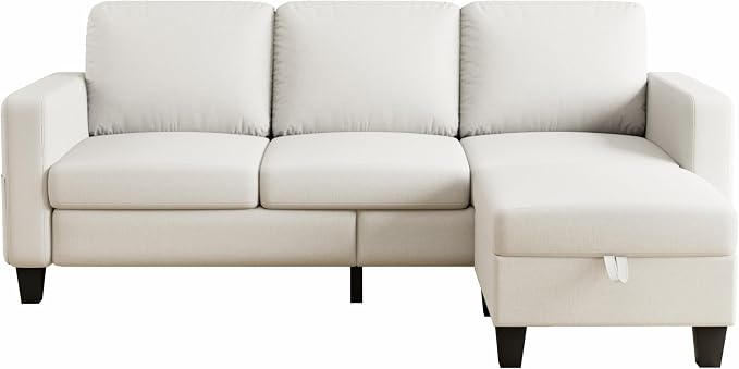 78" Sectional Sofa Couches for Living Room, Deep Seat Pet-Friendly Linen Fabric - Image 8