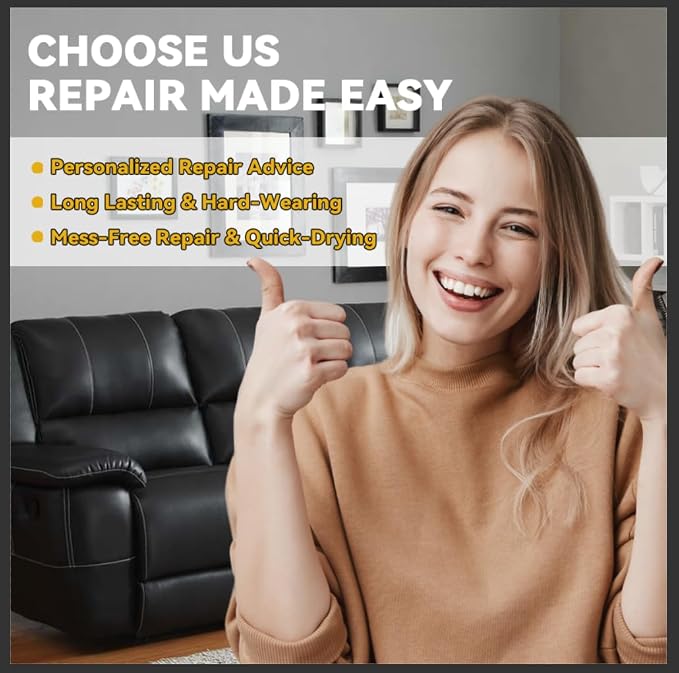 Black Leather Repair Kit for Furniture, Leather Seat Repair Kit for Cars - Image 7